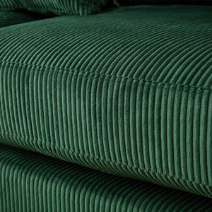 English Elm 148.03'' Mid Century Modern 4 Seat Sectional Sofa with Reversible Chaise for Living Room Green W876S00330