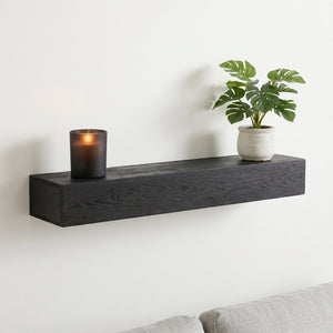 English Elm 48'' Solid Western Red Cedar Floating Mantel Shelf Rustic Farmhouse Wall Display W2640P358910