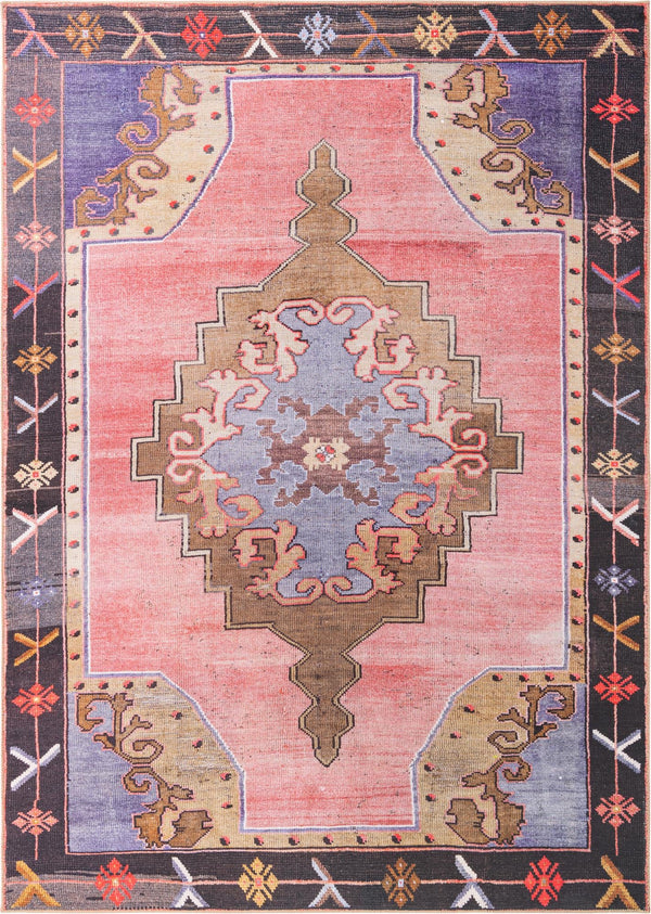 Unique Loom Timeless Thomas Machine Made Medallion Rug Pink, Black/Blue/Light Blue/Light Brown 7' 7" x 10' 6"