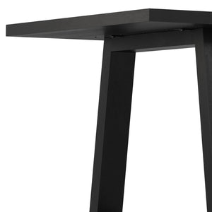 English Elm Whitley Solid Mango Wood Farmhouse Dining Table Trestle Base Seats Six Black B136P420749