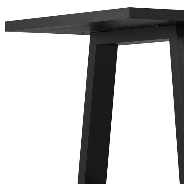 English Elm Whitley Solid Mango Wood Farmhouse Dining Table Trestle Base Seats Six Black B136P420749
