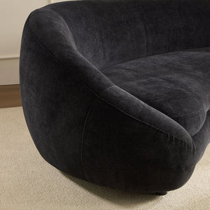 English Elm 125.98" Curved Sofa with Oversized Love Heart Backrest, Beige Fleece, Deep 25.19" Seat, 2 Pillows, Luxe Comfort W3208S00014