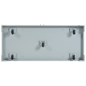 English Elm K&K Fluted Kitchen Island Cart with Tilt-Out Trash, Charging Station, Hidden Wheels & Ample Storage Grey+Blue N707P221571G