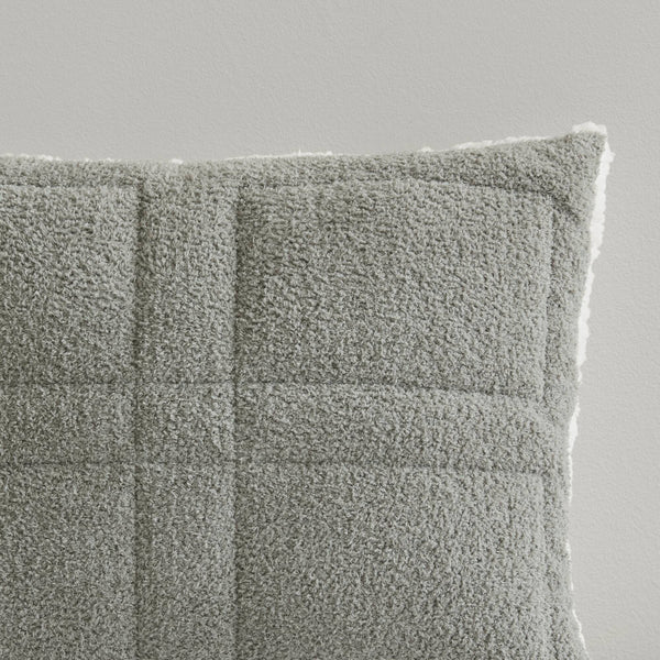 English Elm Comforter Plush twin set with faux feathersoft face and ivory sherpa reverse for cozy warmth and style Grey 23.23 L x 18.11 W x 12.6 H B035P294140