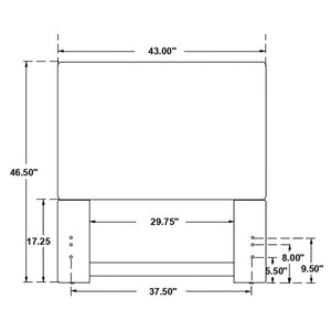 English Elm Sand Fabric Twin Headboard with Raised Flange Border for Modern Minimalist Bedrooms B062P153887
