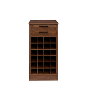 English Elm brown Modular 28-Bottle Wine Cabinet Buffet Cabinet - Dark Melamine Finish, 28-Slot Storage, Compact_x0015_ Walnut Brown W331P266135