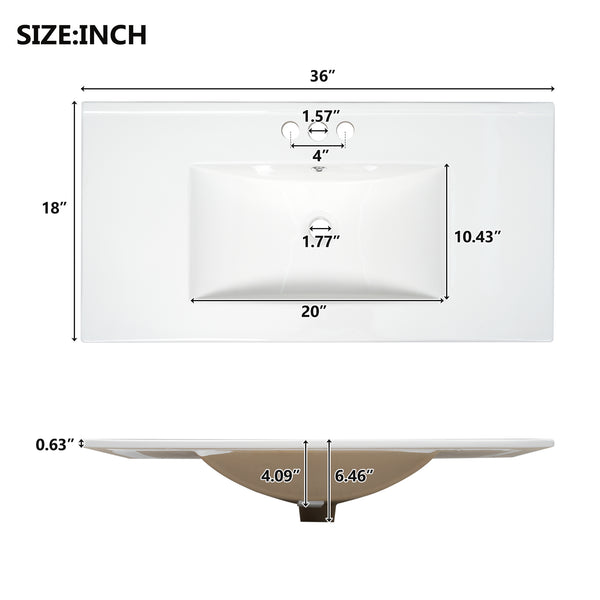English Elm 72 Shaker Bathroom Vanity 72" Double-Sink Freestanding with Ceramic Basin, Soft-Close Drawers & Doors White N729P000010K