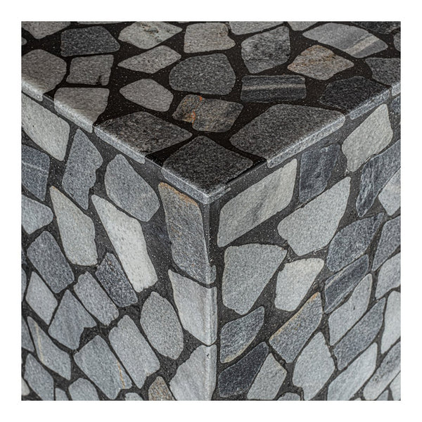 English Elm Kiri Outdoor Accent Table Handcrafted Concrete Marble Plinth for Patio or Terrace B2769P498426
