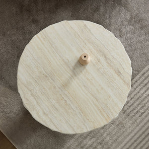 English Elm 23.82 Inch Round Fiberglass Coffee Table Sculptural Stone Texture for Modern Living Rooms W876P450500