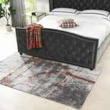 Quarry Abstract Rug 5x6.5 ft, Gray & Orange Polypropylene - Durable, Stylish Outdoor Decor