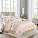 Madison Park Amherst Transitional 7 Piece Comforter Set MP10-6723 Blush/Taupe