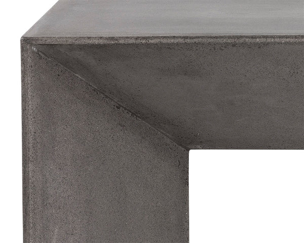 Sunpan Nomad Bench - Elegant Concrete Design with Unique Textures for Indoor and Outdoor Spaces, 55.75"W Grey
