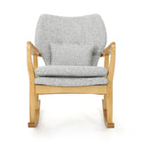 Christopher Knight Home® Noble House Solid Wood Rocking Chair With Light Gray Linen Cushion