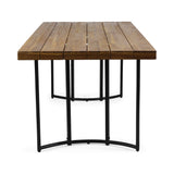 Christopher Knight Home® - Noble House - Noah Outdoor Modern Industrial Acacia Wood Dining Table, Teak and Black