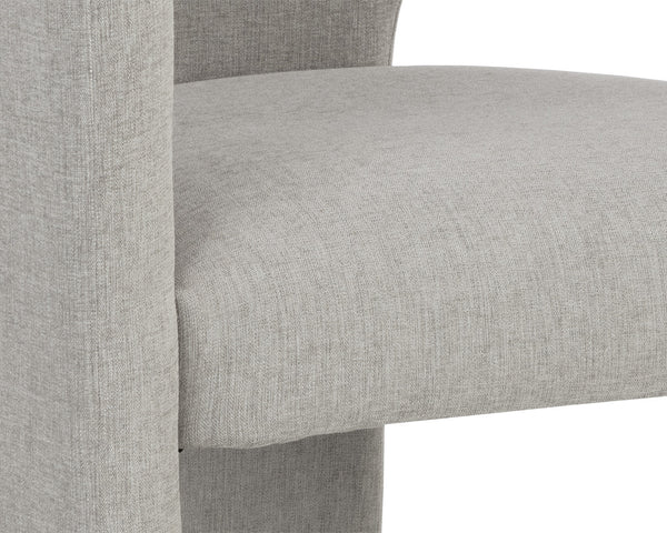 Sunpan Isidore Lounge Chair - Contemporary Comfort with Curved Backrest and Chic Boucle Fabric Design Ernst Sandstone