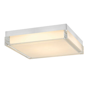 English Elm 11-inch Matte Led Flush Mount Ceiling Light Dimmable Frosted Diffuser Modern Low Profile Chrome B370P398965