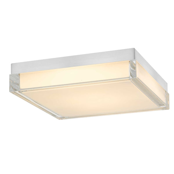English Elm 11-inch Matte Led Flush Mount Ceiling Light Dimmable Frosted Diffuser Modern Low Profile Chrome B370P398965