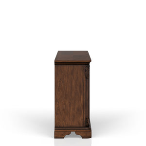 English Elm Mahogany Elegant Traditional Server with Wine Storage, 2 Cabinets & 2 Drawers, Solid Wood Finish B2699P208932