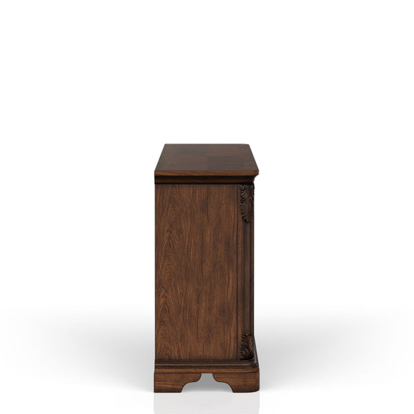 English Elm Mahogany Elegant Traditional Server with Wine Storage, 2 Cabinets & 2 Drawers, Solid Wood Finish B2699P208932