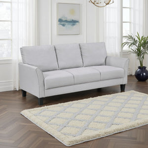 English Elm Xumo Contemporary Sofa Textured Gray Upholstery Tapered Legs Living Room Seating B056P417047