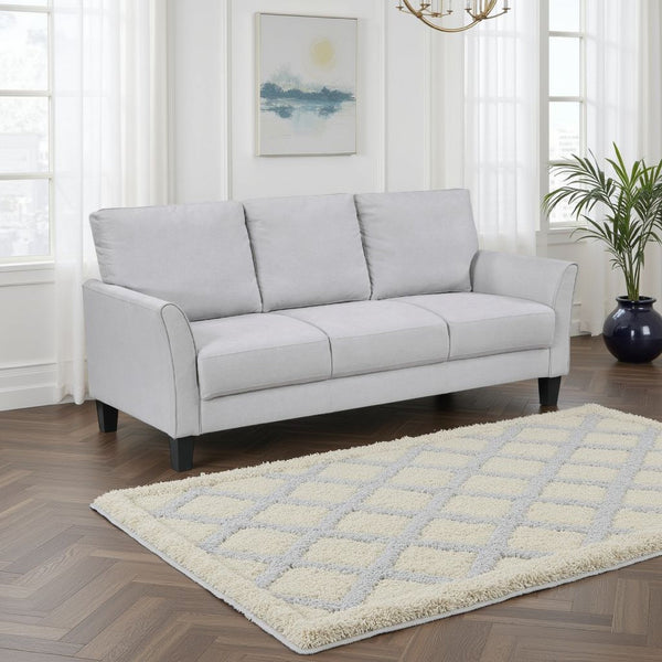 English Elm Xumo Contemporary Sofa Textured Gray Upholstery Tapered Legs Living Room Seating B056P417047