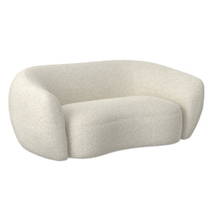 English Elm Sherri 69" Loveseat in Vanilla Cream Boucle — Mid-Century Curved Sofa, Durable 600lb Capacity, Cozy Comfort B136P364319