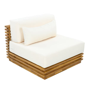 English Elm Oversized Acacia Wood Patio Club Chair and Table Set for Garden or Poolside N768P392778N