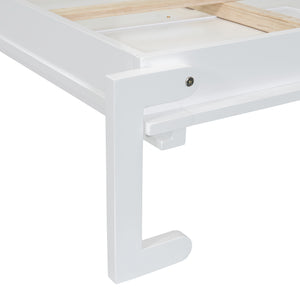 English Elm Queen Murphy Wall Bed Rattan Cabinet Front Folds Slim for Studio or Guest Room White N708S00012K-2