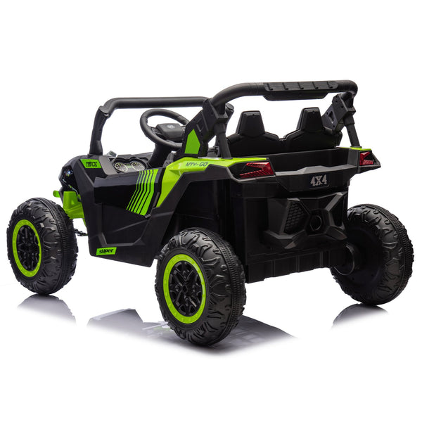 English Elm 24v Two Seat Kids Electric Utv with Parental Remote Suspension Off Road Ride On Green W1578P184798