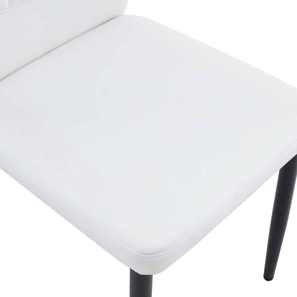 English Elm Table And Chair Set - 64.5" Stylish Black Wood Dining Table With 6 Ergonomic Black & White Chairs W1151S04307-GIGA