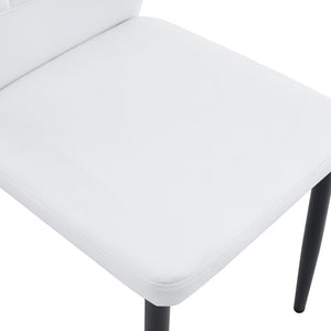 English Elm Table And Chair Set - 64.5" Stylish Black Wood Dining Table With 6 Ergonomic Black & White Chairs W1151S04307-GIGA