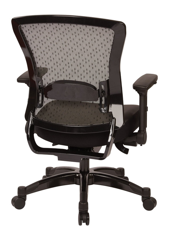 OSP Home Furnishings Executive Memory Foam Office Chair with Mesh Back Lumbar Support and Synchro Tilt Control 317-ME3R2C7KF7