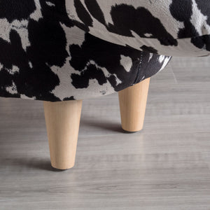 Christopher Knight Home® - Noble House - Bessie Black and White Cow Patterned Velvet Cow Ottoman