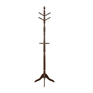 English Elm Dark Solid Wood Coat Rack with 10 Hooks, 3-Tier Tall Entryway Stand for Hats Coats Scarves Bags Dark Brown 25 L x 6.25 W x 4.25 H B011P361927