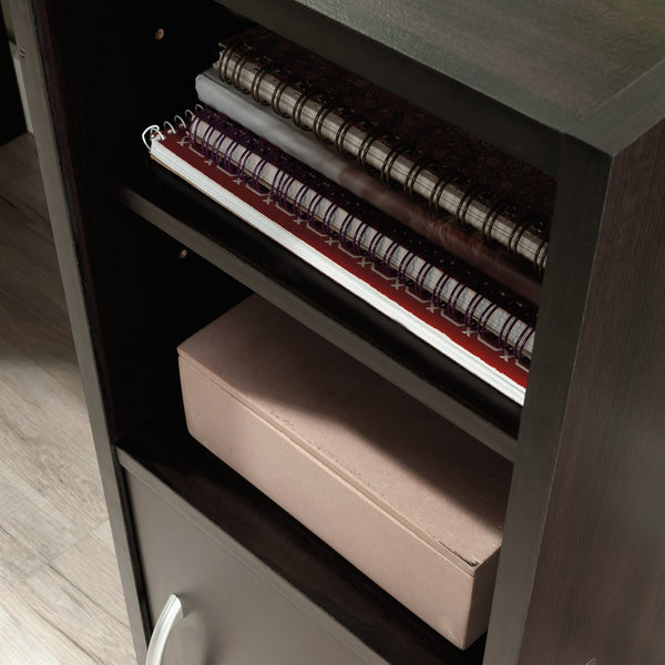 English Elm Desk, Sleek Brown Finish With Adjustable Storage - Ideal For Compact Home Office Or Bedroom Use B356P402653