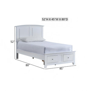 English Elm Hammond Farmhouse Twin Storage Bed with Panel Headboard and Two Under Drawer White B078S00682