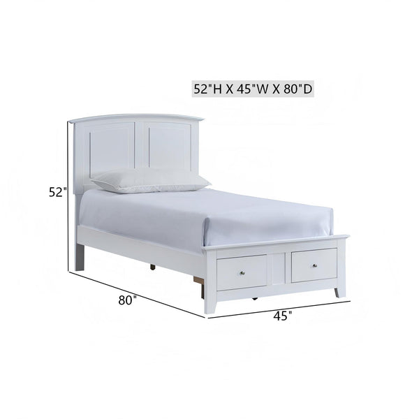 English Elm Hammond Farmhouse Twin Storage Bed with Panel Headboard and Two Under Drawer White B078S00682