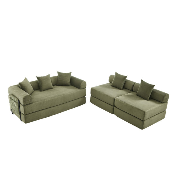 English Elm United We Win Convertible Folding Sofa Bed - Cozy Corduroy Memory Foam For Living Room & Guest Use W1568S00250-GIGA