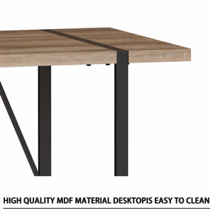 English Elm 55" Modern Mdf Wood Dining Table & 4 Saddle Leather Chairs Set - Eco-Friendly, Stylish & Durable! W2189S00712
