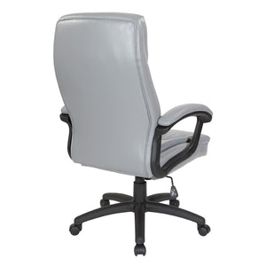 OSP Home Furnishings Executive High Back Bonded Leather Office Chair with Lumbar Support and Pneumatic Lift EC6583-EC42