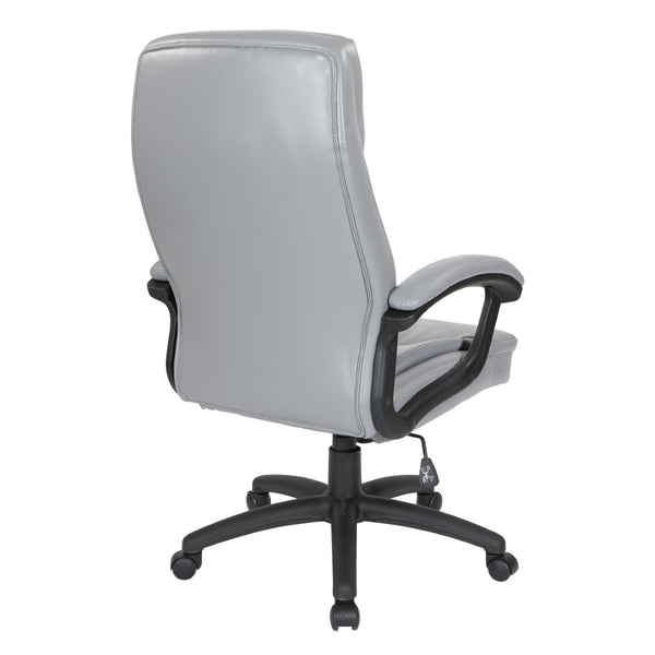 OSP Home Furnishings Executive High Back Bonded Leather Office Chair with Lumbar Support and Pneumatic Lift EC6583-EC42