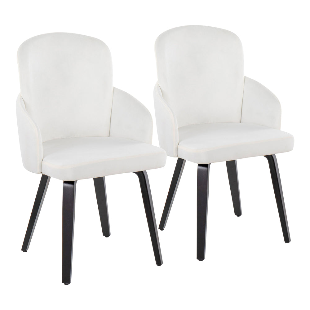 English Elm Contemporary Velvet Dining Chairs with Bentwood Legs and Gold Accents Set of 2 B202S01211