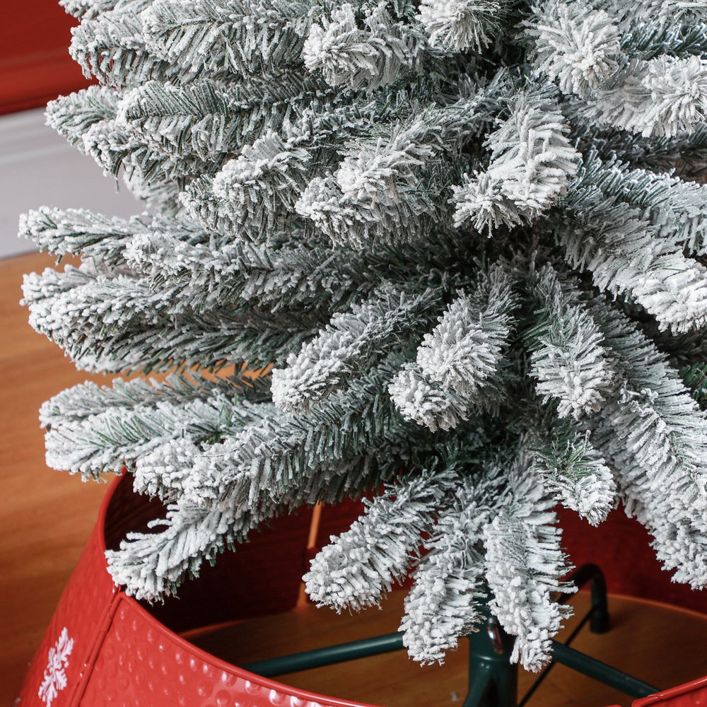 English Elm Homcom 6Ft Snow Flocked Pencil Christmas Tree - Realistic Design, Space-Saving & Easy Assembly W2225P249624