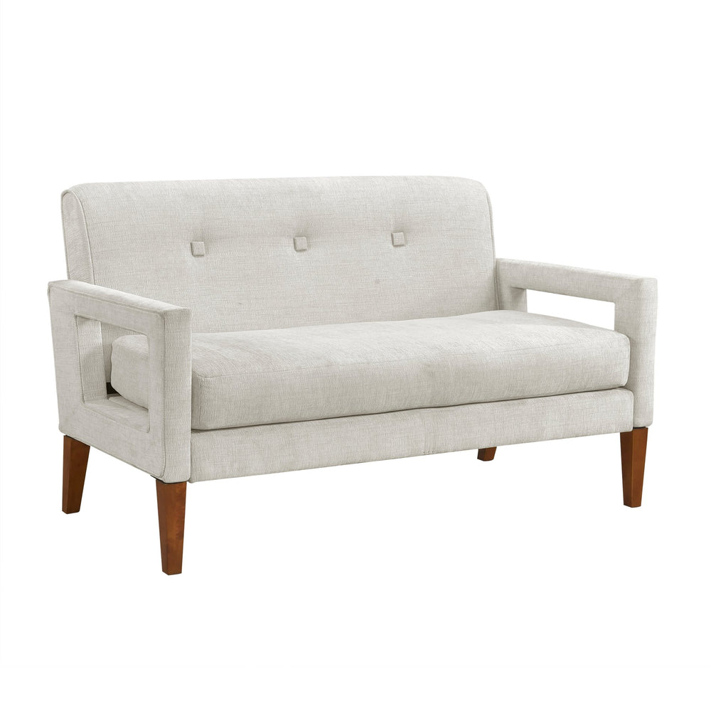 English Elm Modern Loveseat with Chenille Upholstery and Pocket Coil Seating, Solid Wood Legs, Removable Covers for Easy Care Beige 55.5 L x 29.25 W x 17.5 H B011P308547