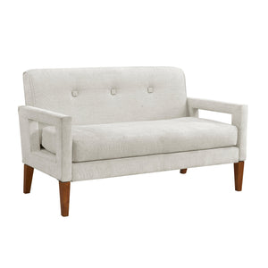 English Elm Modern Loveseat with Chenille Upholstery and Pocket Coil Seating, Solid Wood Legs, Removable Covers for Easy Care Beige 55.5 L x 29.25 W x 17.5 H B011P308547