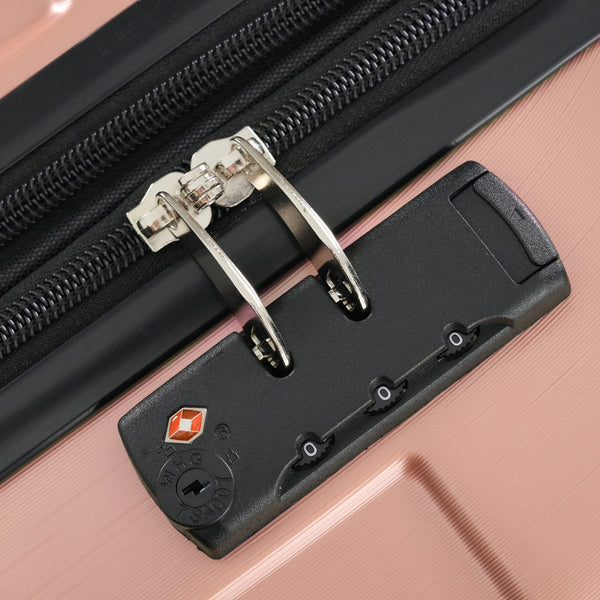English Elm Hardshell Abs Checked Suitcase with 360 Spinner Wheels Expandable Tsa Lock 28 Inch Rose Pink N730P296747W