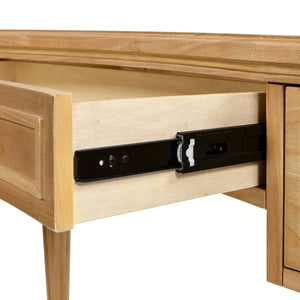 English Elm Jennifer Taylor Home - Dauphin 55" Executive Desk In Natural Brown Rubber Wood - Elegant Design With 3 Soft-Close Drawers B2719P238478