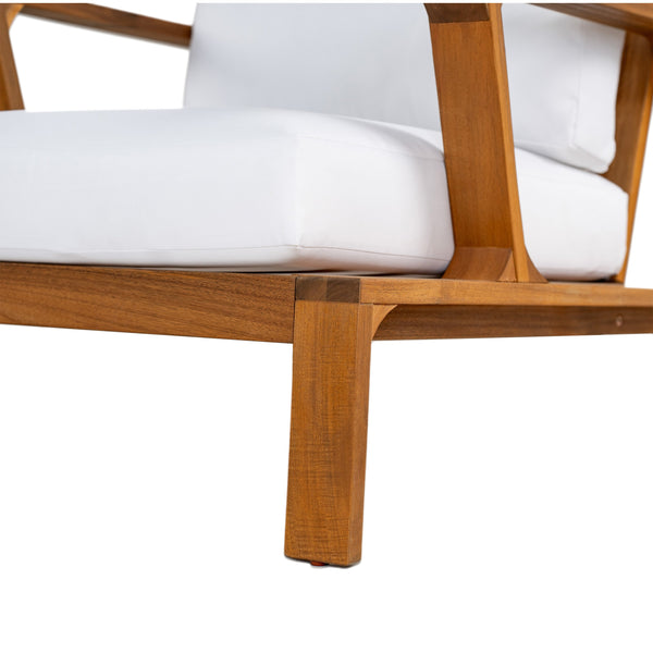English Elm 2 Piece Acacia Wood Outdoor Sofa Set with Coffee Table and Weather Resistant Cushions Teak,White N719P246159L