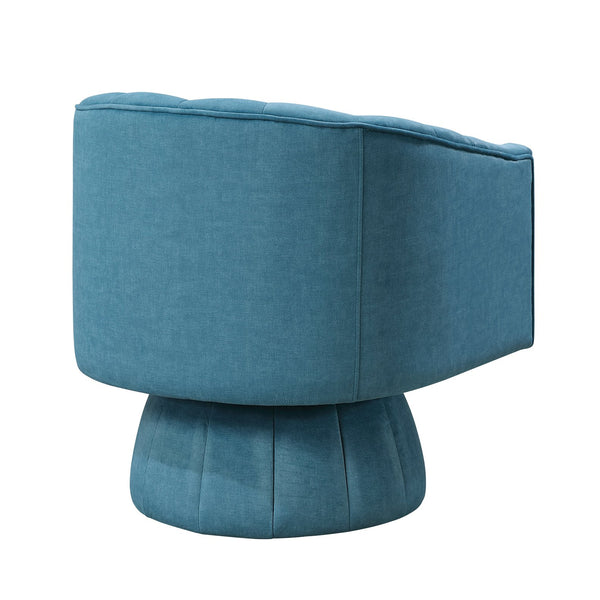 English Elm Dark Teal Velvet Swivel Barrel Chair with Channel Stitching, 360° Comfort Seat, Modern Luxury Design B011P329259