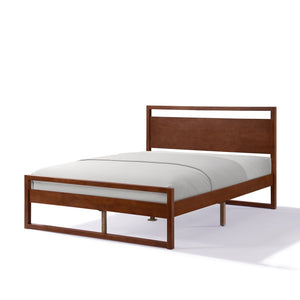 English Elm Christopher Knight Home® - Walnut Solid Wood Queen Bed with Headboard, Silent High-Density Slats, 800 lb Capacity Frame N758P268774N